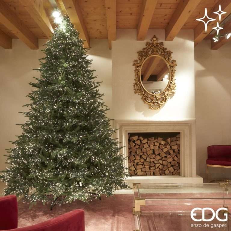 Albero di Natale EDG Pino Spark H.365 cm D.220 cm con 13000 Miniled.