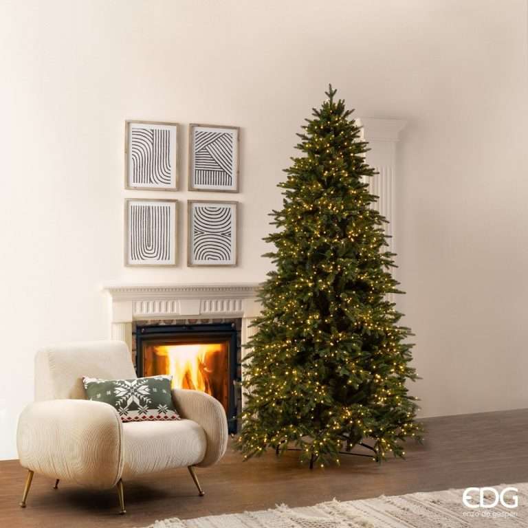 Albero di Natale EDG Pino Cristallo H.240 cm D.139 cm con 2500 Mini Led