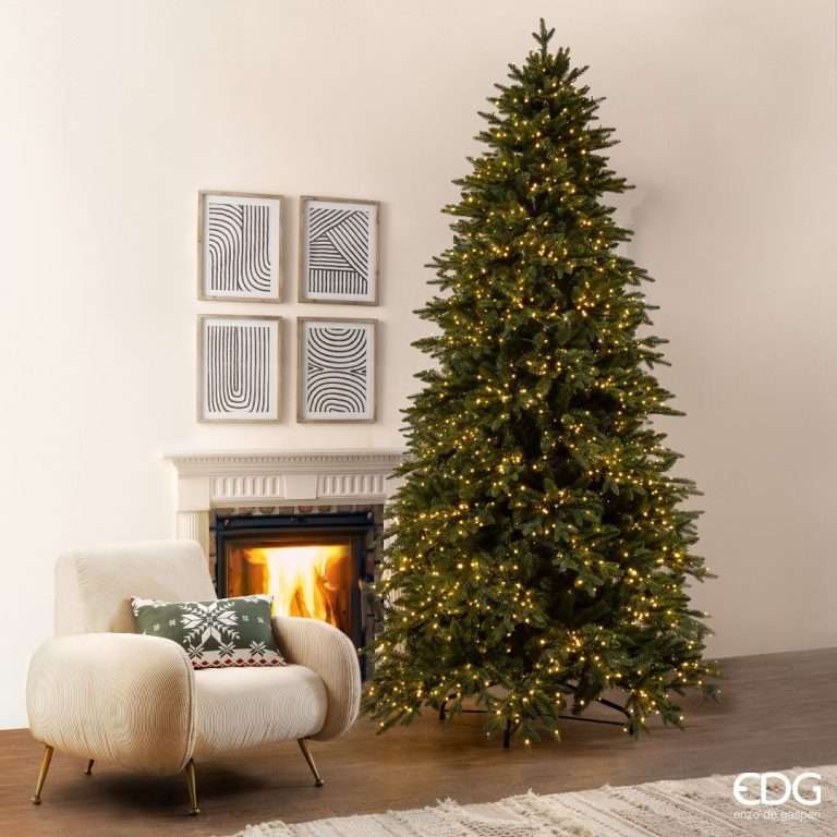 Albero di Natale EDG Pino Cristallo H.300 cm D.163 cm con 3800 Mini Led