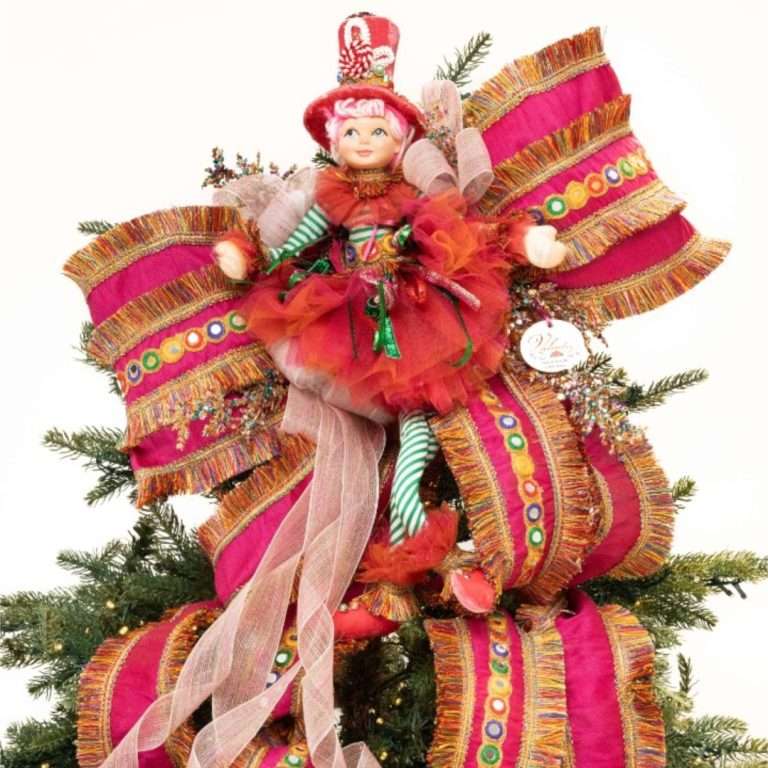 "Puntale Albero Cake Frange Fucsia"