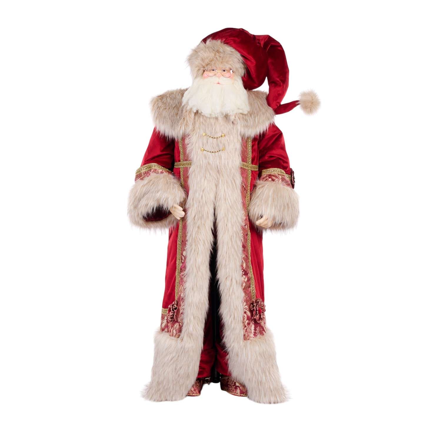 North Pole Red Santa Claus with Fur - H 180 CM