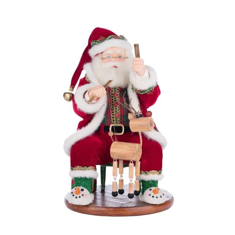 Babbo Natale con Marionetta - H 36 cm - Katherine's Collection