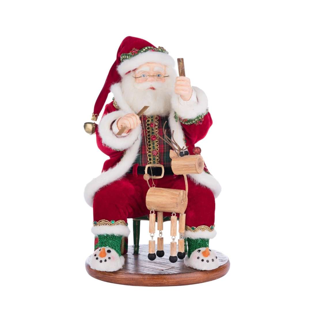 Père Noël avec marionnette - H 36 cm - Collection Katherine