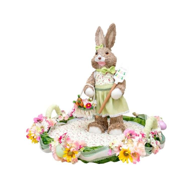 Centrotavola Maxi "Green Flowers Rabbit"