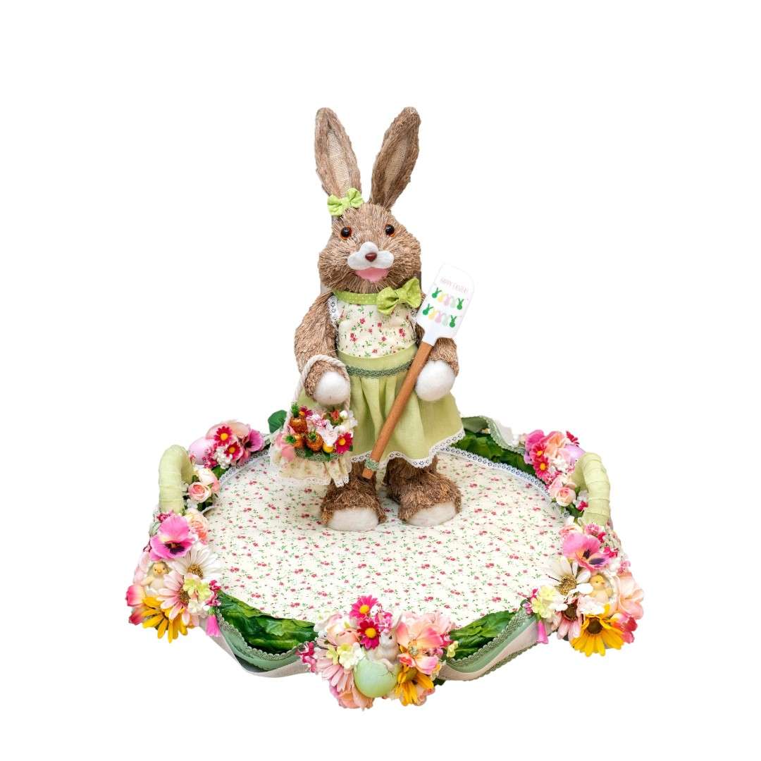 Centrotavola Maxi "Green Flowers Rabbit" - immagine 2