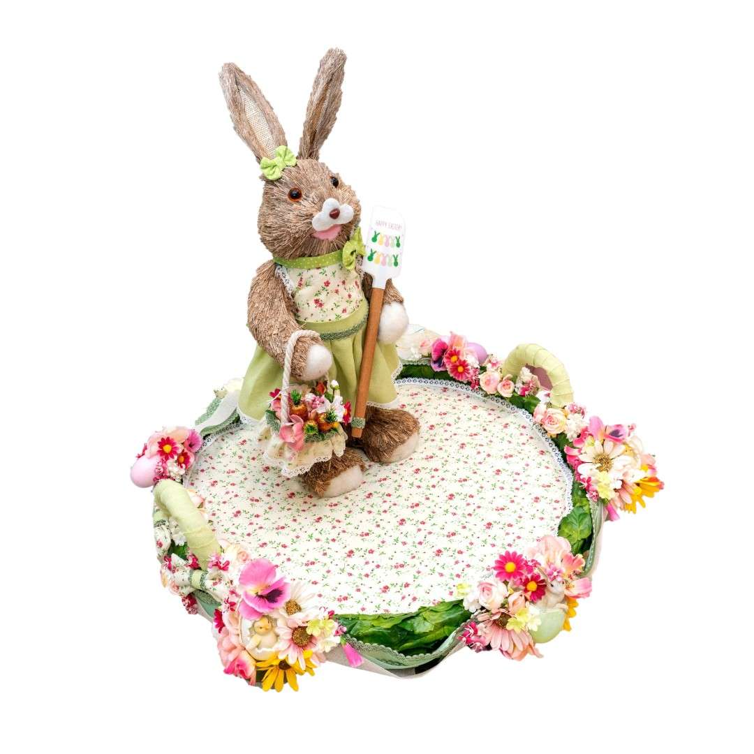 Centrotavola Maxi "Green Flowers Rabbit" - immagine 3