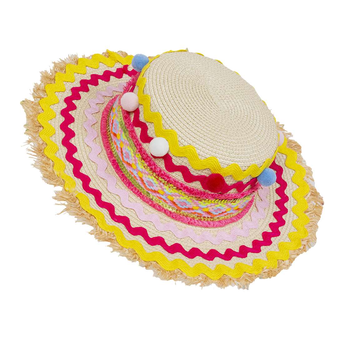 Cappello Multicolor con Pon Pon