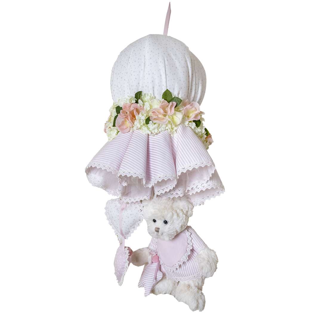 Nœud papillon de naissance rose à étoiles et rayures