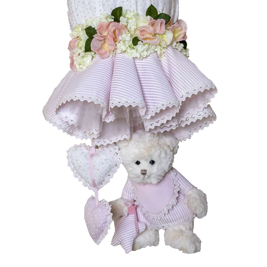 Fiocco Nascita Stelline e Righe Rosa – Image 2