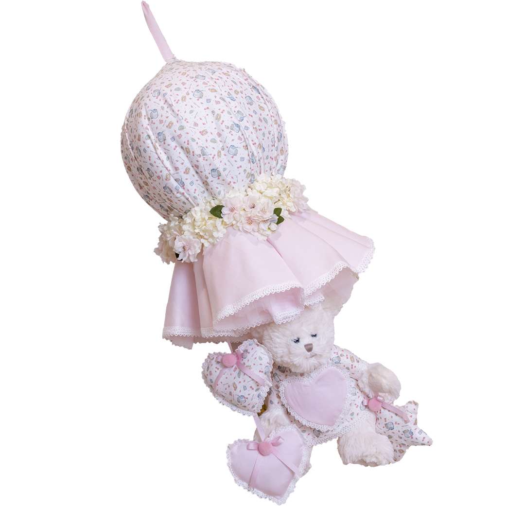 Fiocco Nascita Taddy con Tazzine Piquet Rosa – Image 3