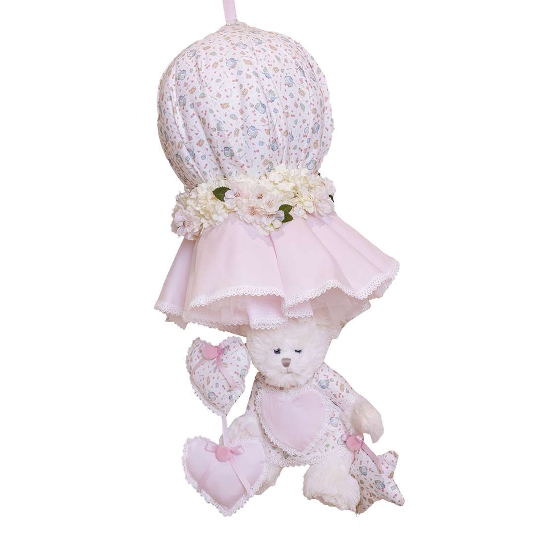 Fiocco Nascita Taddy con Tazzine Piquet Rosa – Image 4