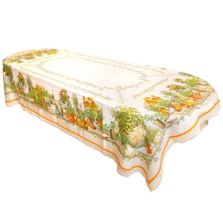 Tovaglia in Lino "Decoro Giardino" da 8 185x265MT