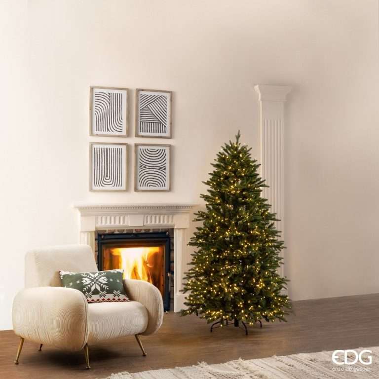Albero di Natale EDG Pino Cristallo H180 cm D112 cm 1500 LED