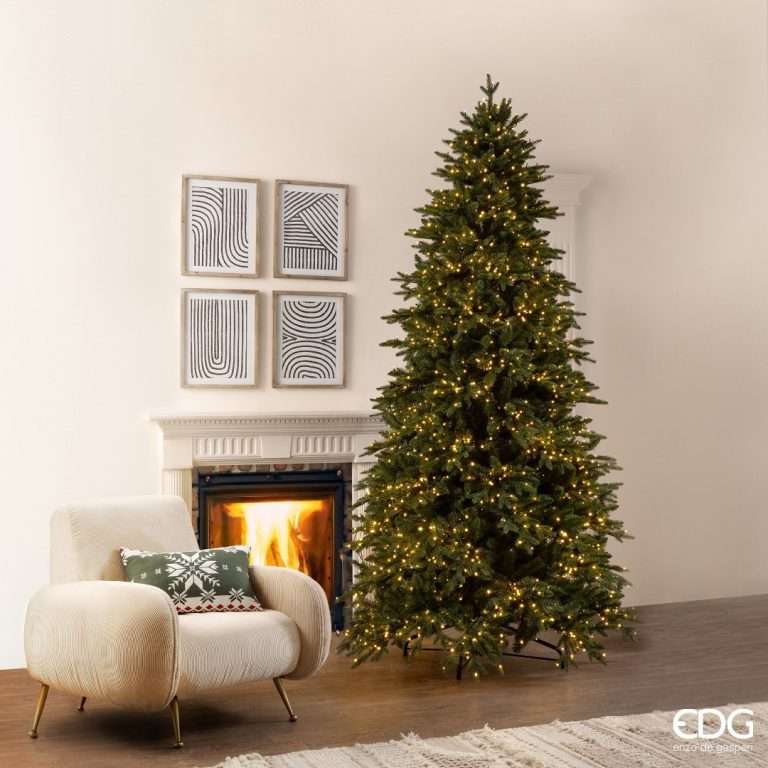 Albero di Natale EDG Pino Cristallo H270 cm D151 cm con 3800 Mini Led