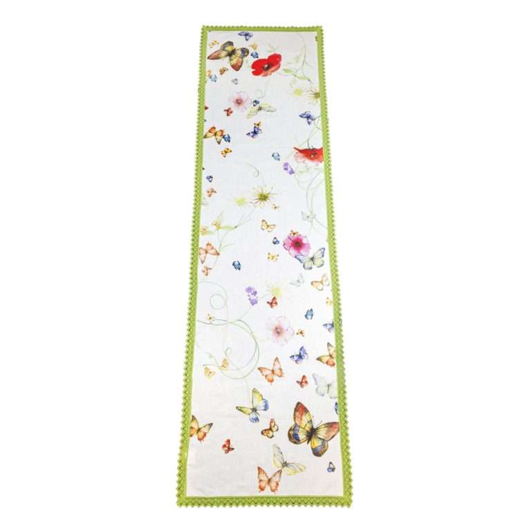 Runner "ButterFly Green" In Lino Cerato