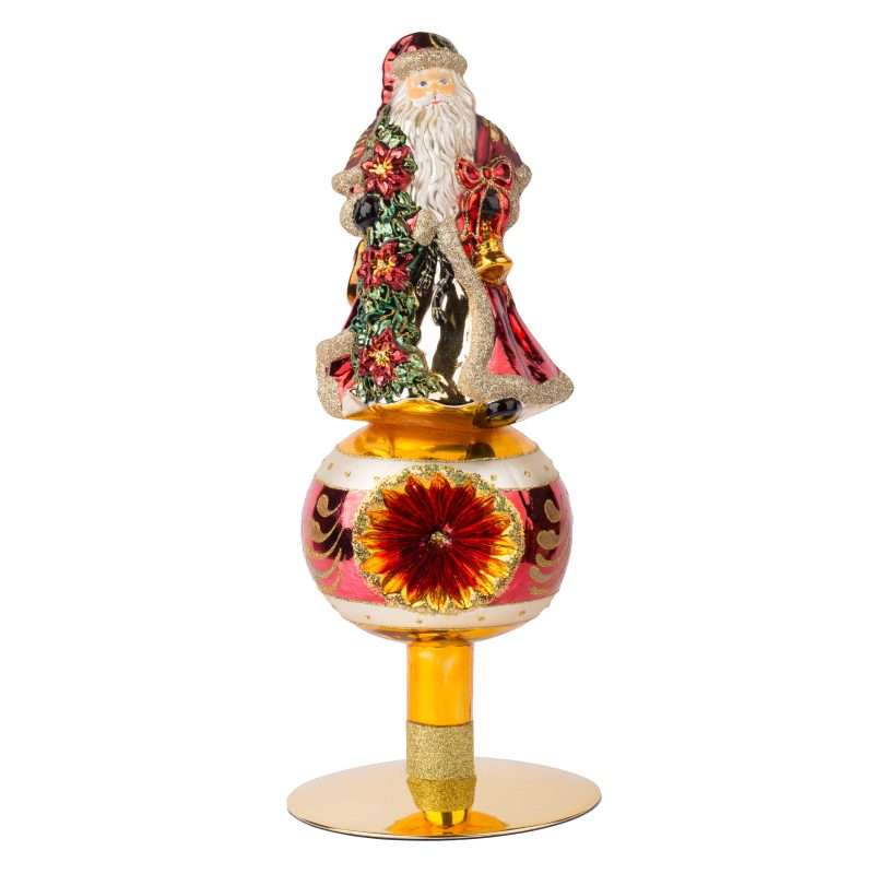 Ornement de Noël en verre représentant un Père Noël avec une étoile - Verrerie