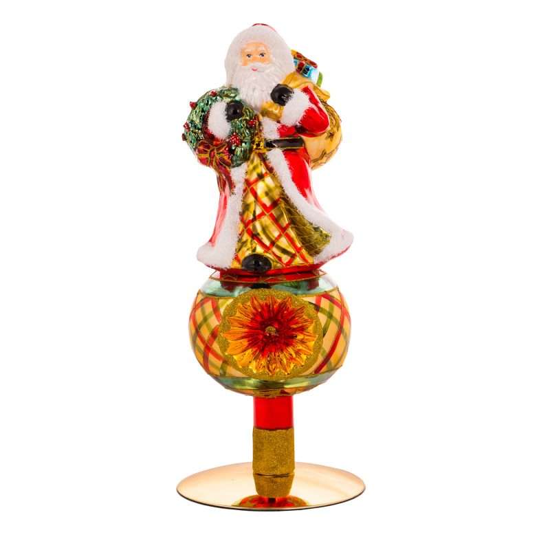 Chapeau de Père Noël à carreaux avec guirlande de verre - Verrerie