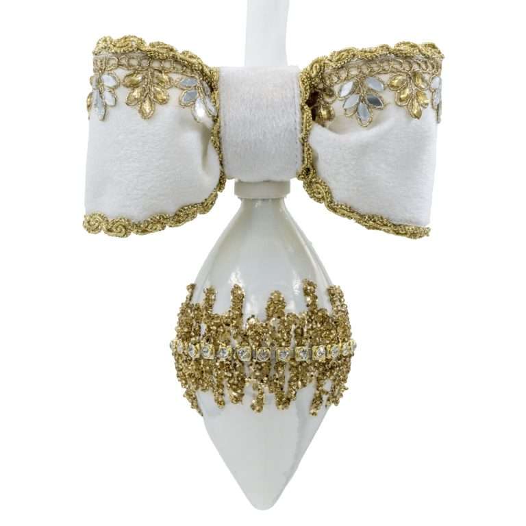 "Regal White" Christmas Pointed Sphere D8