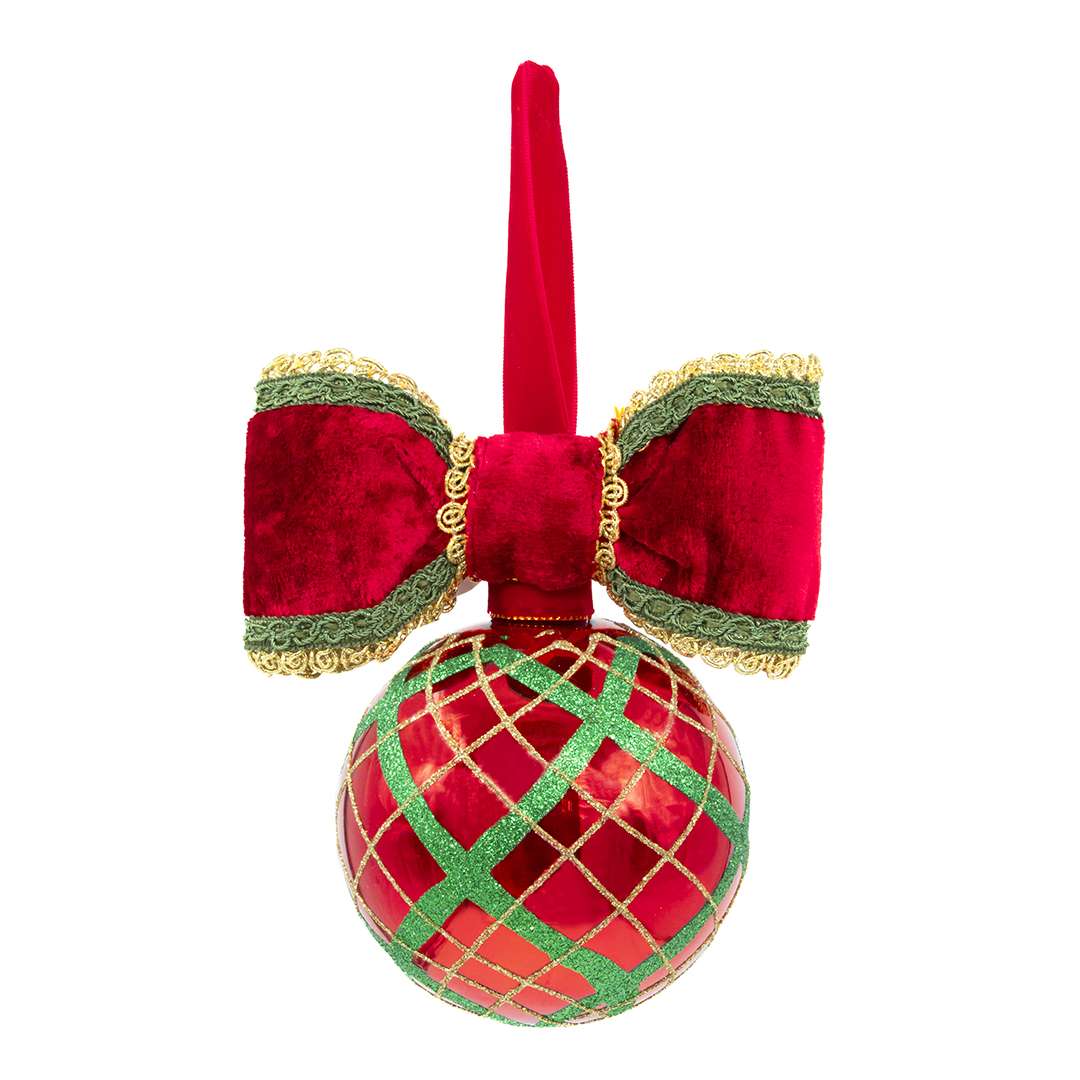 "Tartan Christmas Ball Tree Decoration" D10H15