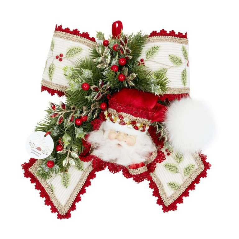 "Decorazione Fiocco con Testa Babbo Valentine" H35L30