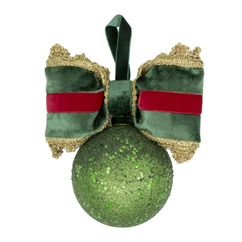 Sfera Natalizia "Glitter Verde" H22D12