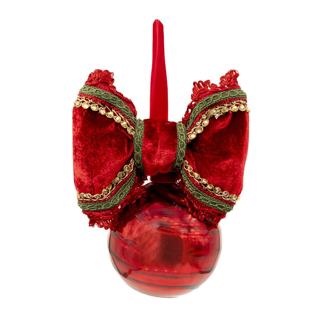 "Sfera Tonda Rossa Tema Merry Christmas" H20D10