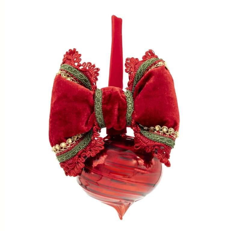 "Sfera Finial Rossa Tema Merry Christmas"