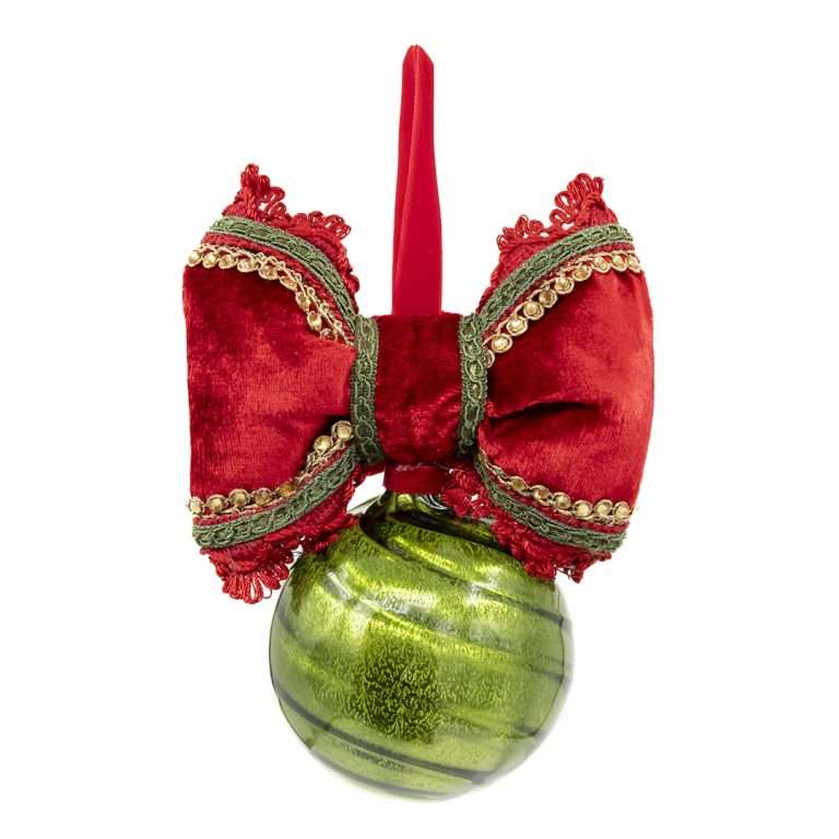 "Sfera Tonda Verde Tema Merry Christmas" H20D10