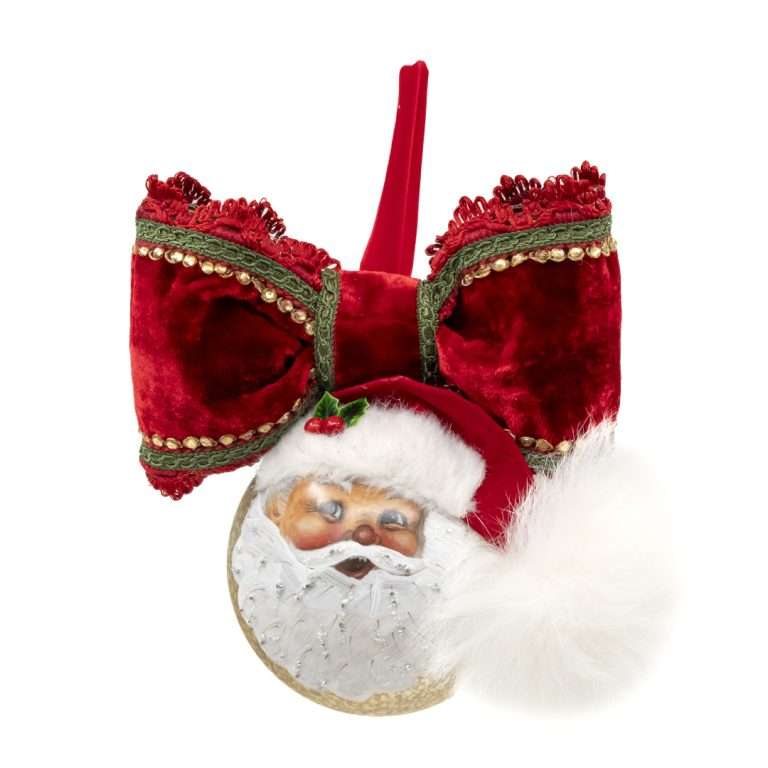 "Sfera Tonda Babbo Natale con Pompon" H20D10
