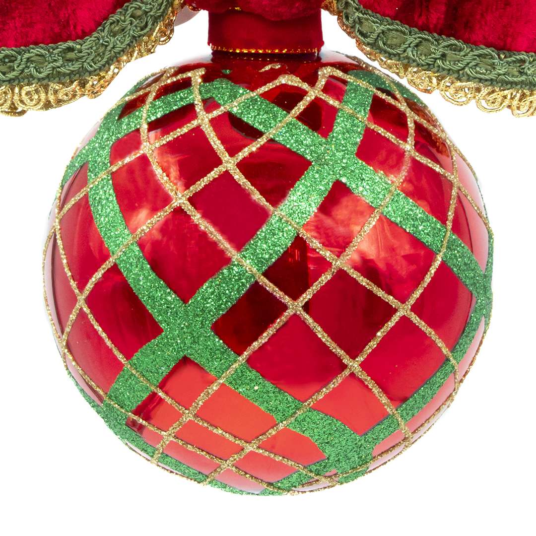 "Decorazione Albero Sfera Natalizia Tartan" D10H15 - Image 2
