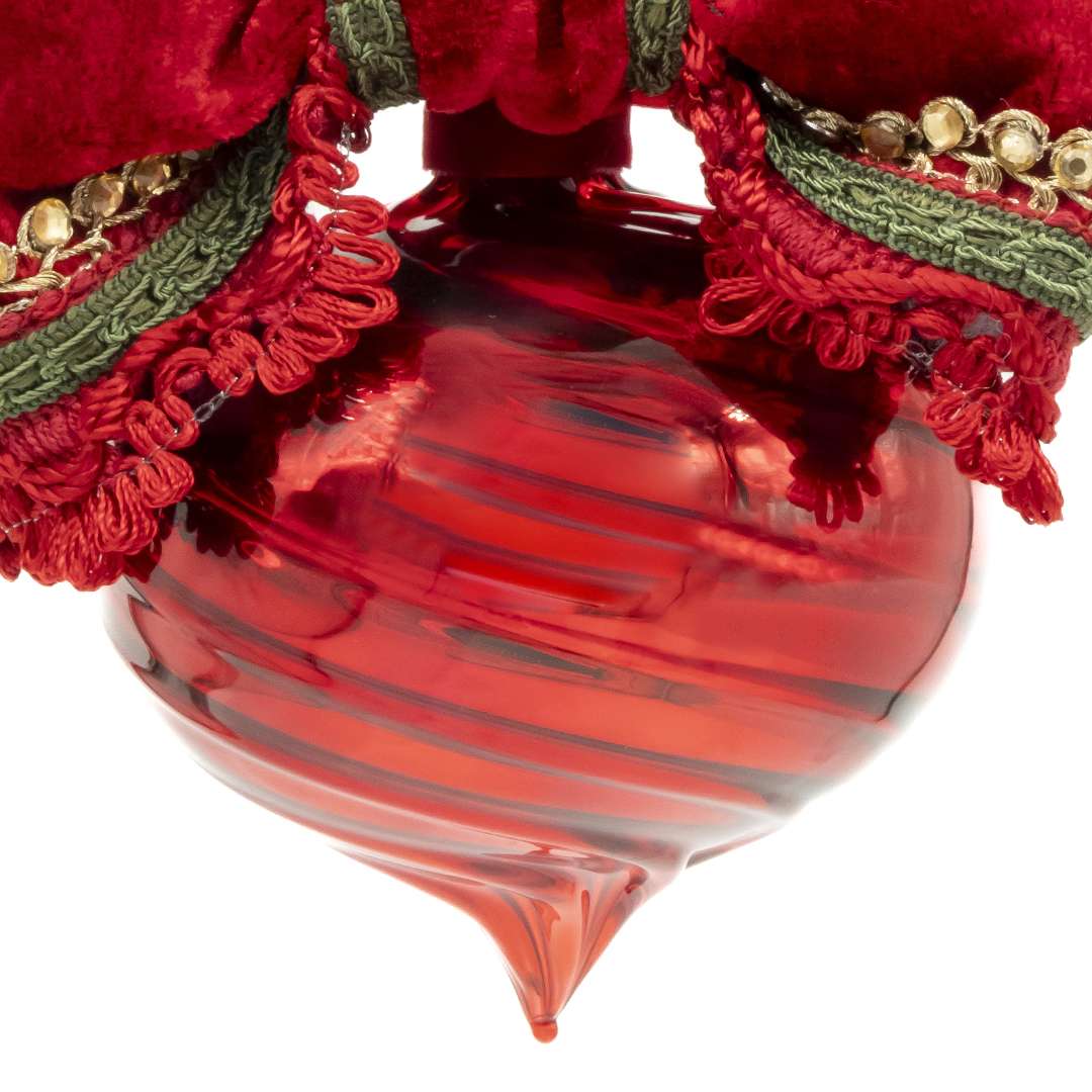 "Sfera Finial Rossa Tema Merry Christmas" - immagine 2