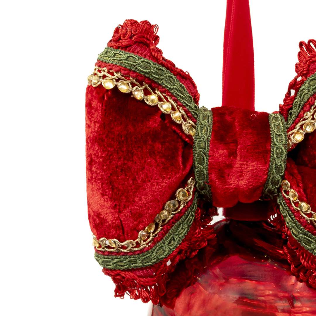 "Sfera Tonda Rossa Tema Merry Christmas" H20D10 - immagine 2
