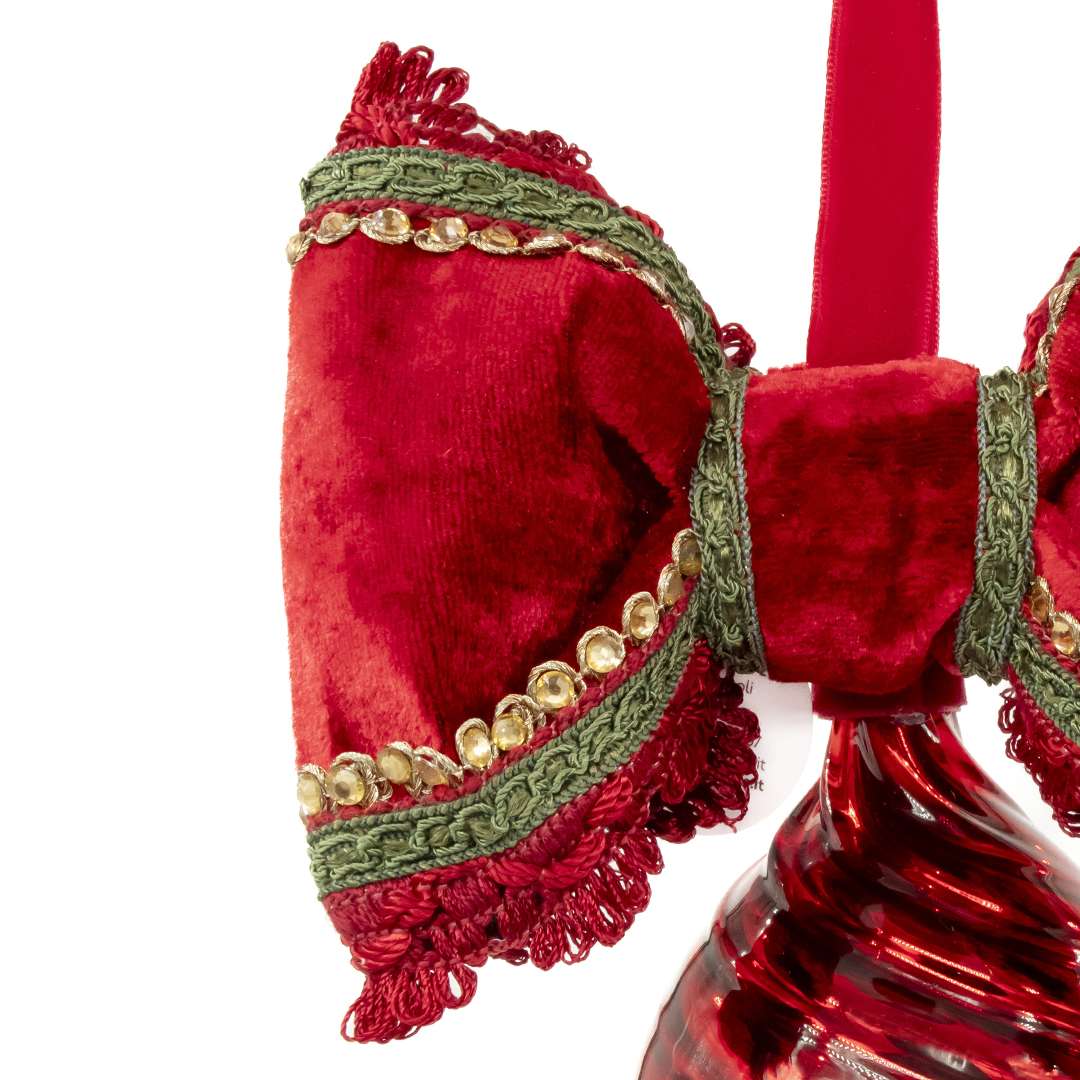 "Sfera a Goccia Rossa Tema Merry Christmas" H22D10 - immagine 3