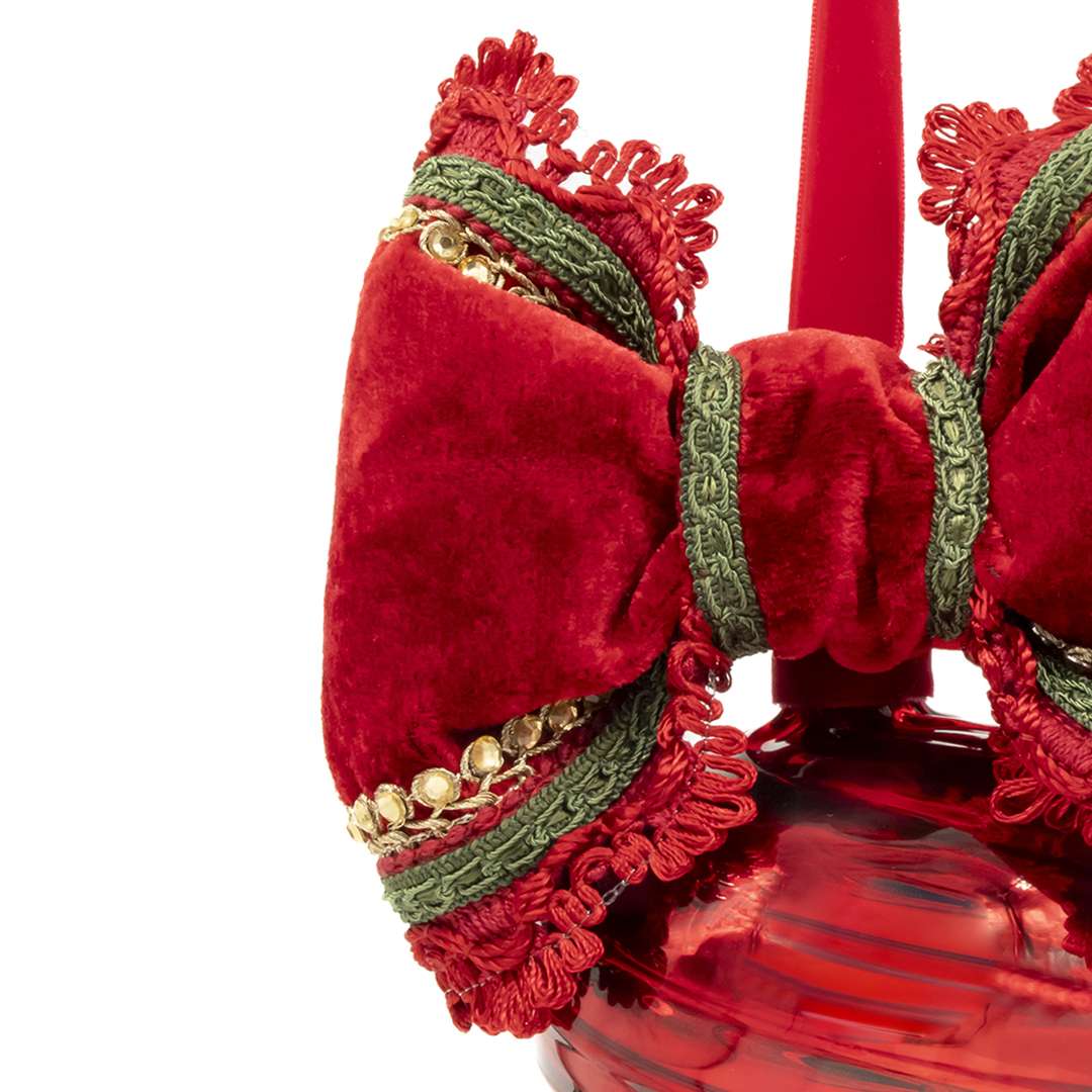 "Sfera Finial Rossa Tema Merry Christmas" - immagine 3