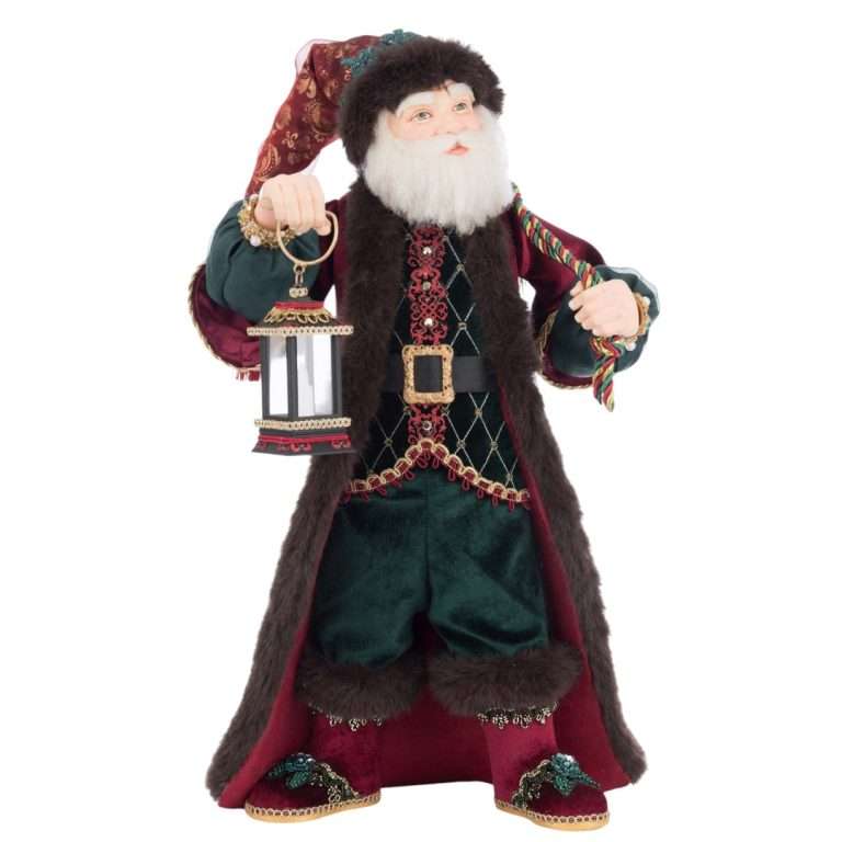 "Babbo Natale a LED con balsamo invernale e bacche" H45CM