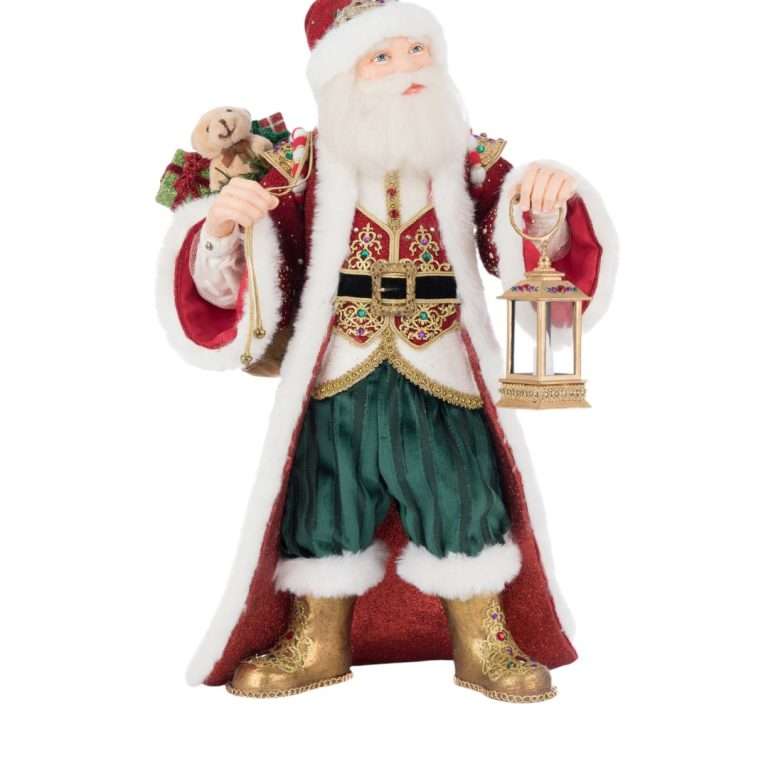 "Re Cristoforo Claus con lanterna da tavolo" H46CM