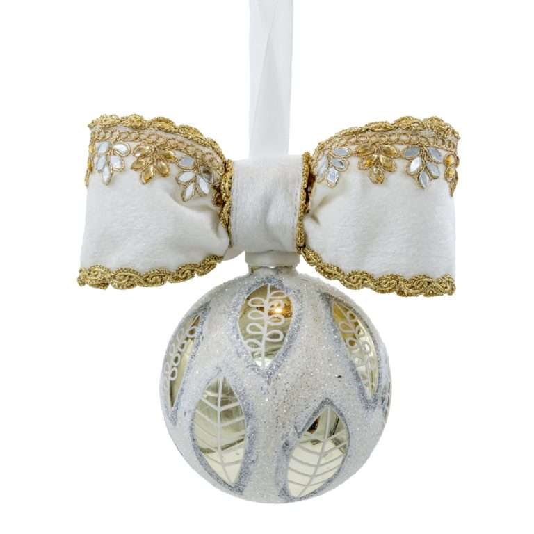 Sfera Natalizia "Foglie Oro" D10 H20