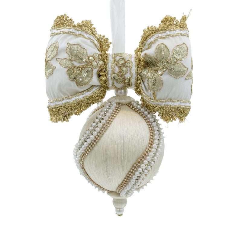 Sfera Natalizia "Perle Crema" D12H22