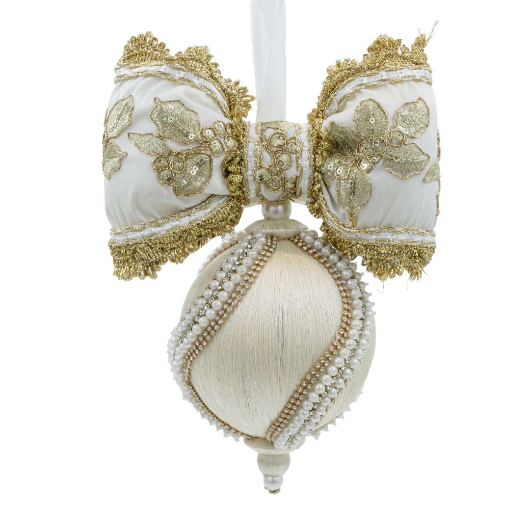 Sfera Natalizia "Perle Crema" D12H22
