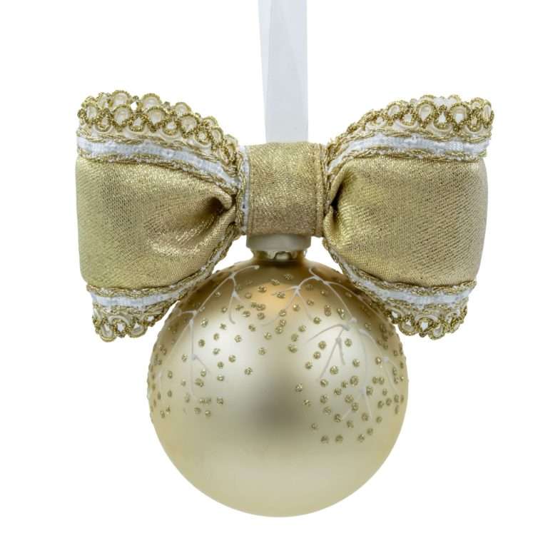Sfera Natalizia "Agrifoglio Oro" D10H18