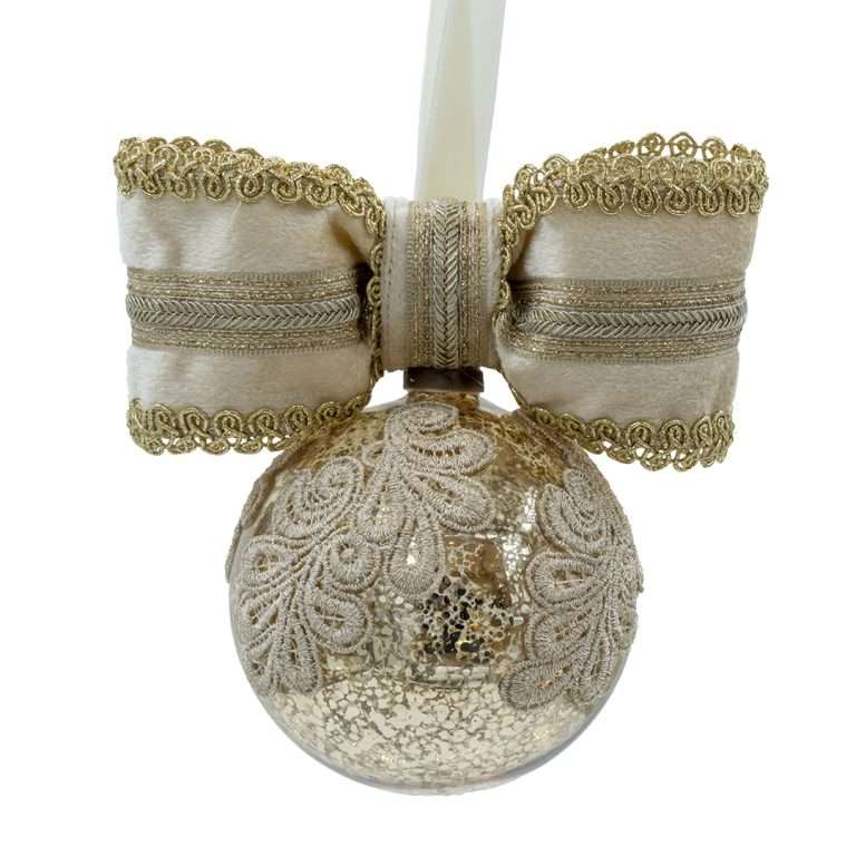 Sfera Natalizia "Decoro Champagne" D10H22