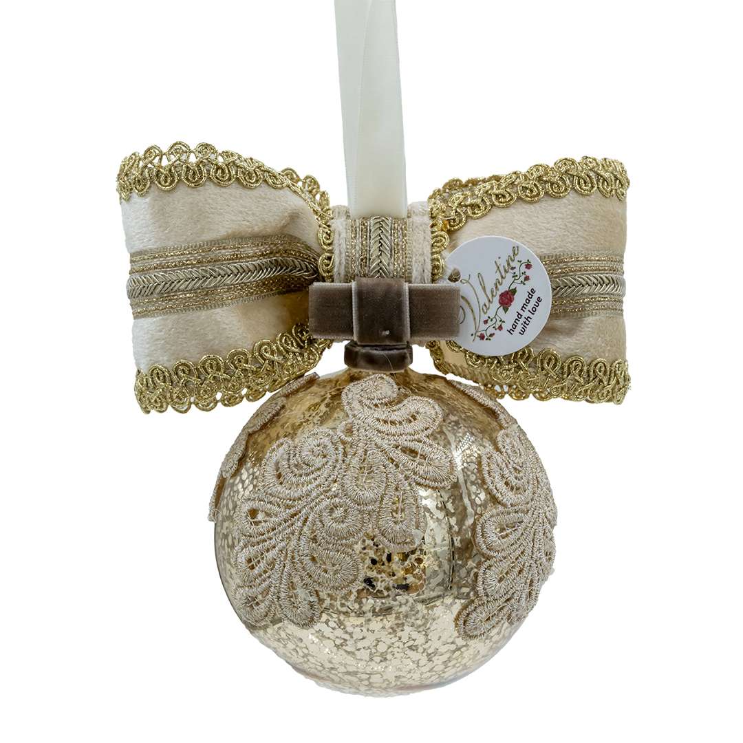 Sfera Natalizia "Decoro Champagne" D10H22 - immagine 2