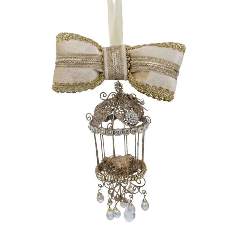 Décoration de sapin " Bougie avec perles " H33L15