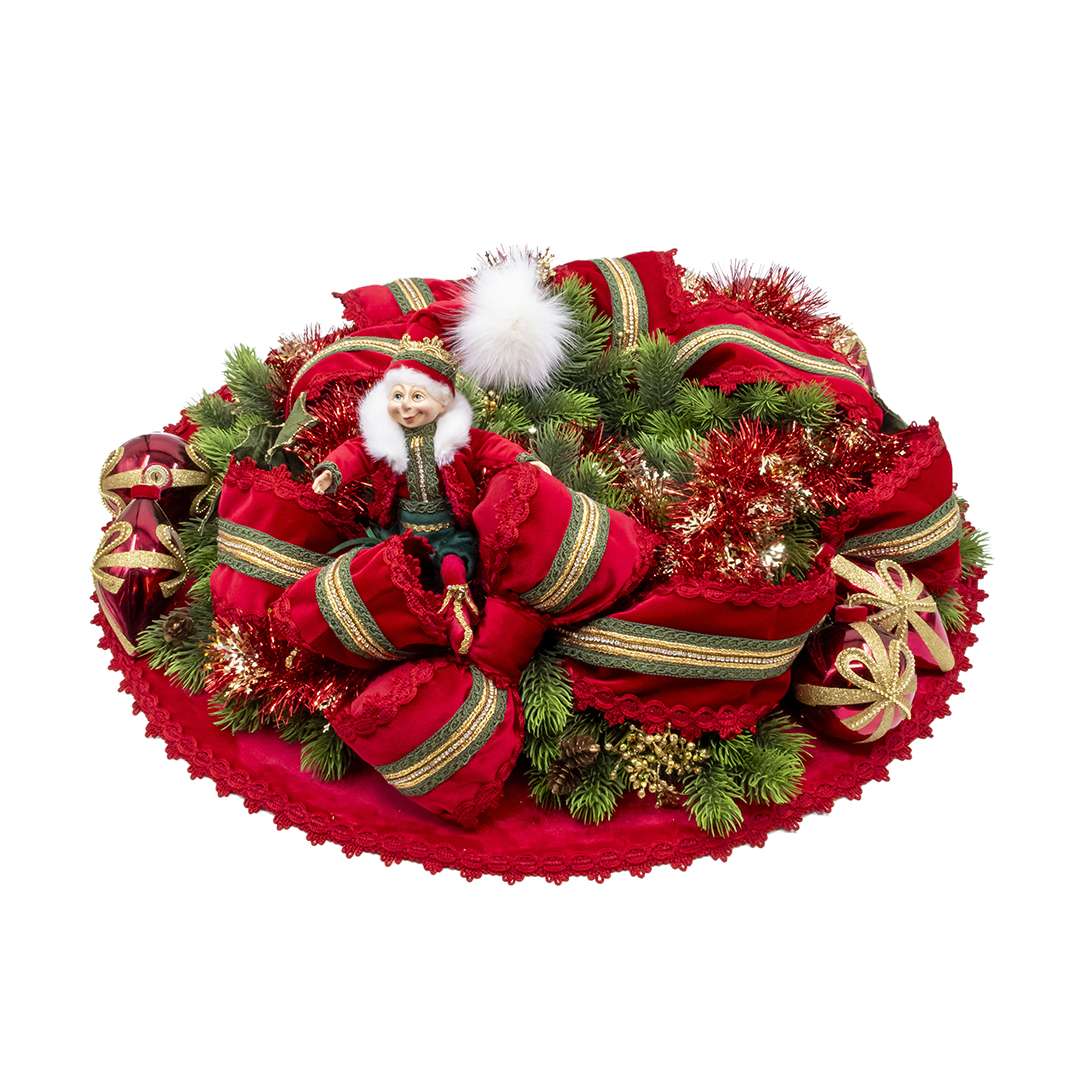 “Centre de table ” Joyeux Noël avec lutin rouge » D60 cm