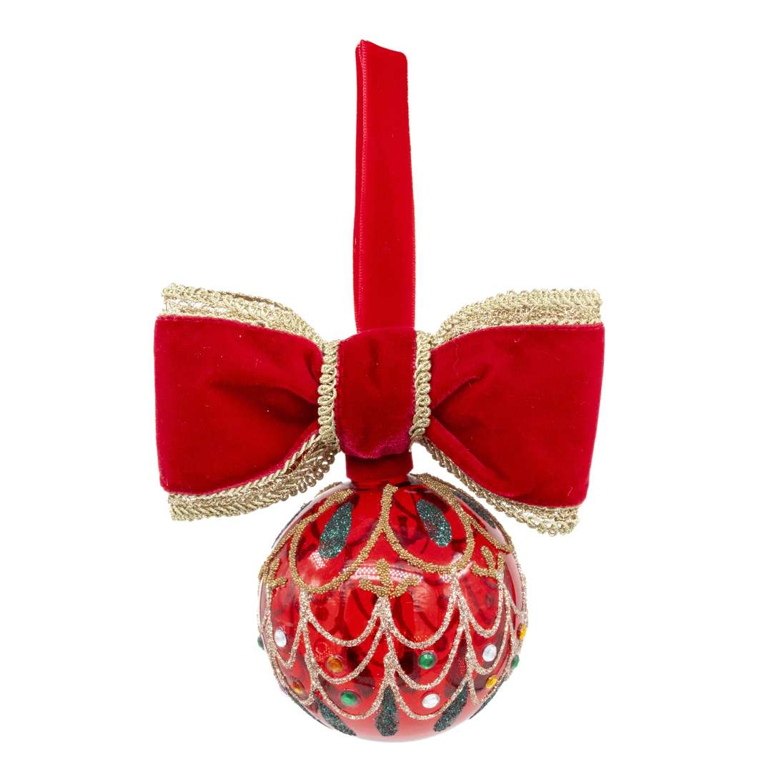 "Red Gem Christmas Ball" D8H15