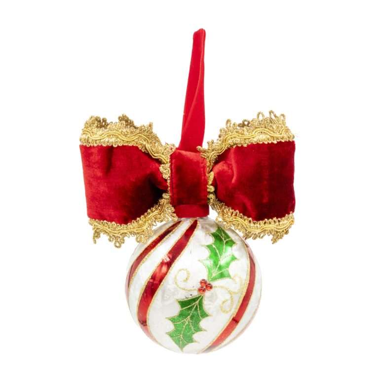 "Boule de Noël " Holly » D11H20 cm