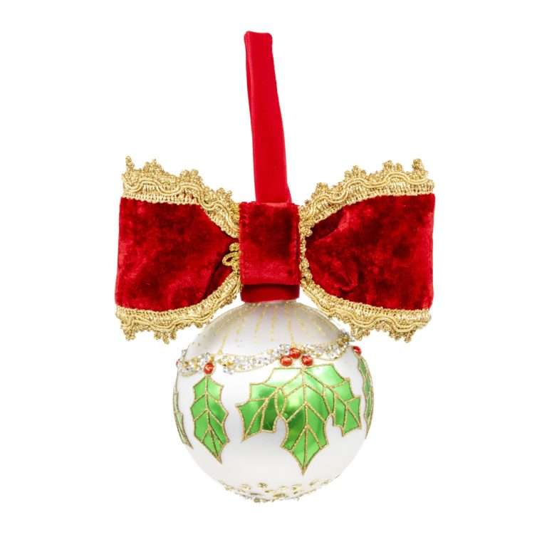 "Boule de Noël " Holly » D11H20 cm