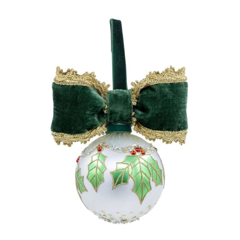 “Sfera Natalizia Agrifoglio”D11H20 CM