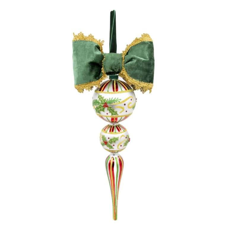 "Décoration de sapin Maxi Houx en forme de fuseau H40 x 25 cm
