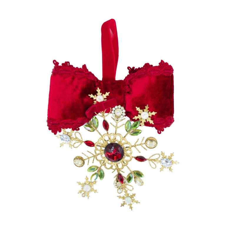 "Décoration d'arbre en forme de flocon de neige H23L20 cm